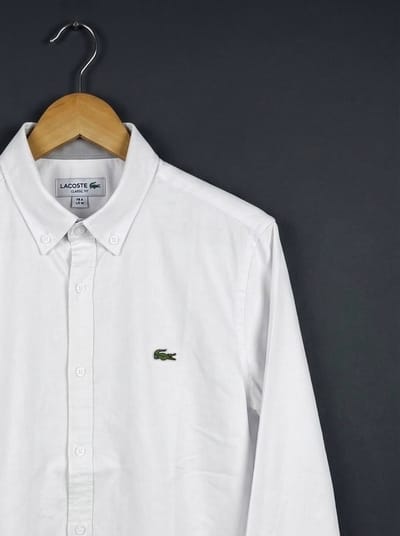White lecost solid color shirt_img_3