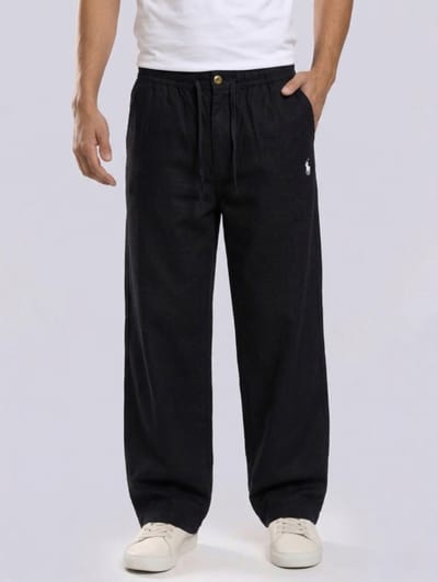 Black rimi cotton baggy pant (polo)_img_3
