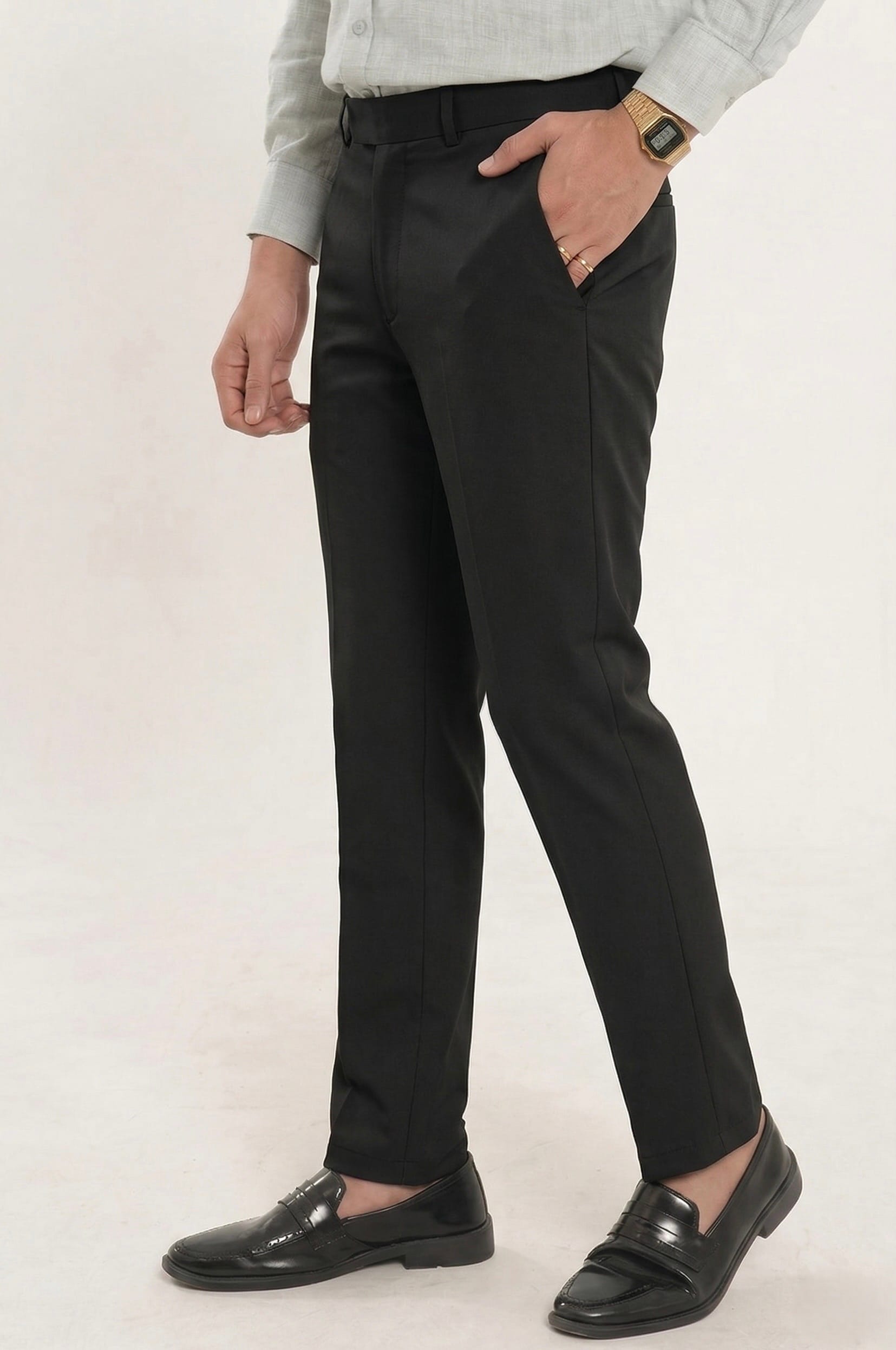 Black Adjustable formal pant (premium)