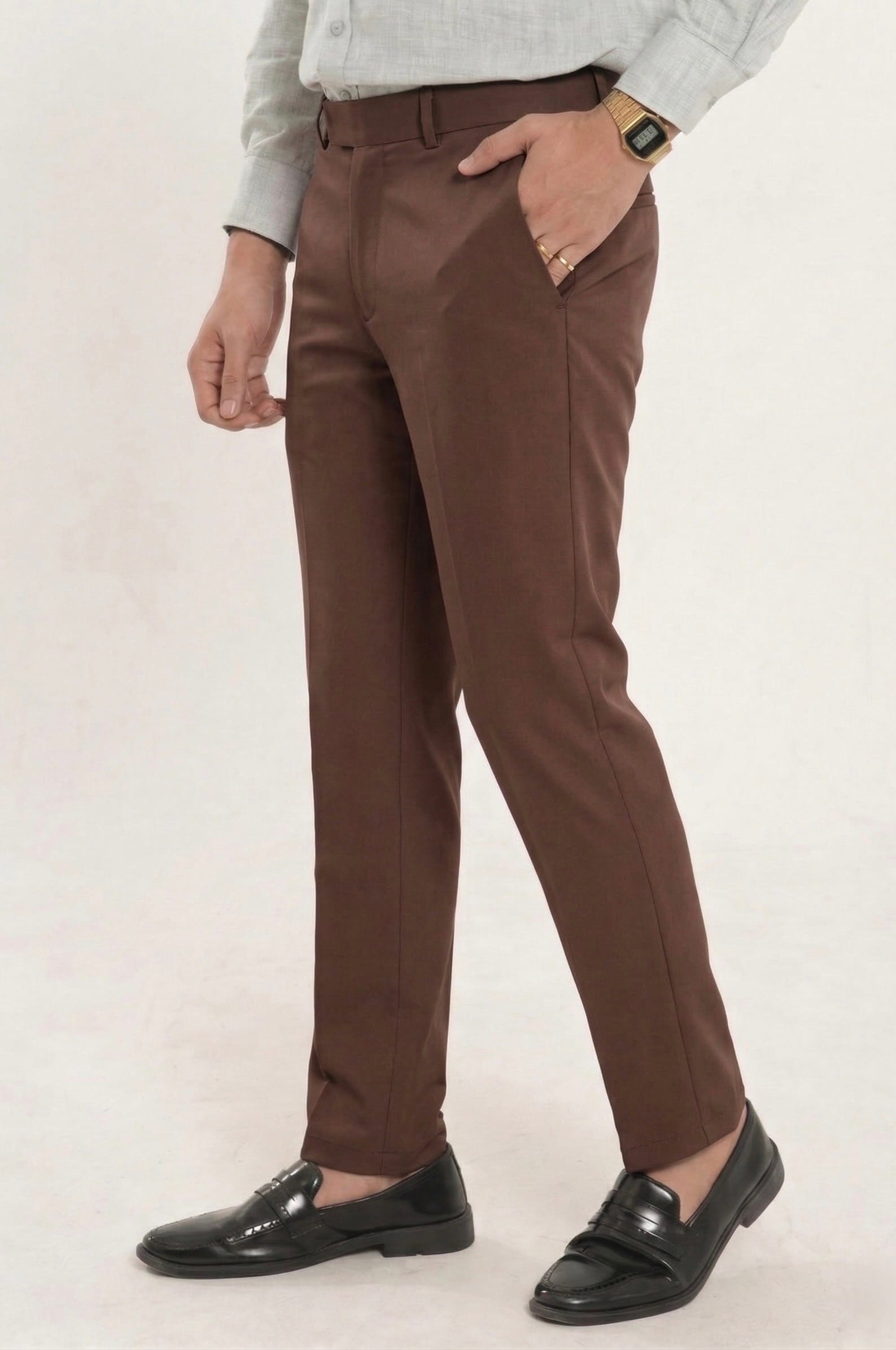Coffee Color Adjustable formal pant (premium)