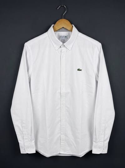 White lecost solid color shirt_img_1